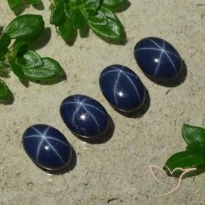 5.24天然星光蓝宝石，椭圆形切割，7×5.2毫米，不透明