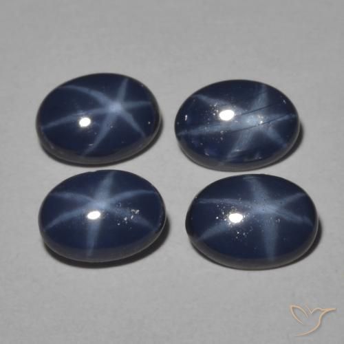 3.73ctw 天然 暗蓝色 星光蓝宝石, 椭圆形, 不透明
