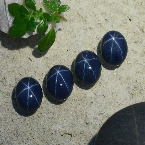 5.06天然星光蓝宝石，椭圆形切割，6.9×5.1毫米，不透明