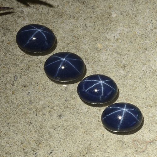 4.90ctw 天然 暗蓝色 星光蓝宝石, 椭圆形, 不透明