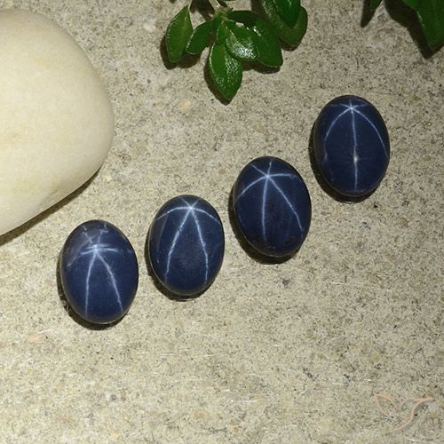 4.27ctw 天然 深蓝色 星光蓝宝石, 椭圆形, 不透明