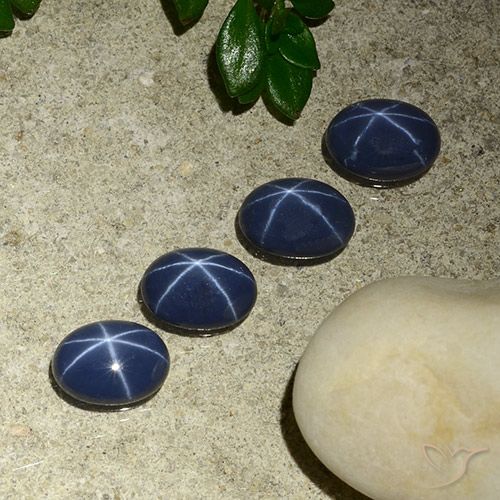 3.43ctw 天然 深蓝色 星光蓝宝石, 椭圆形, 不透明