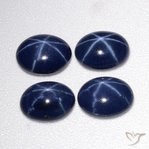 3.49天然星光蓝宝石，椭圆形切割，6.8×5.1毫米，不透明