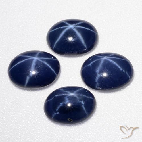 3.49天然星光蓝宝石，椭圆形切割，6.8×5.1毫米，不透明