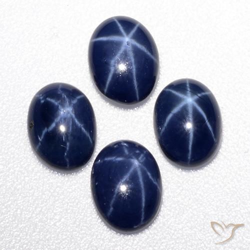 3.49天然星光蓝宝石，椭圆形切割，6.8×5.1毫米，不透明