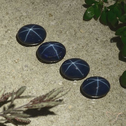 4.35天然星光蓝宝石，椭圆形切割，7×5.1毫米，不透明