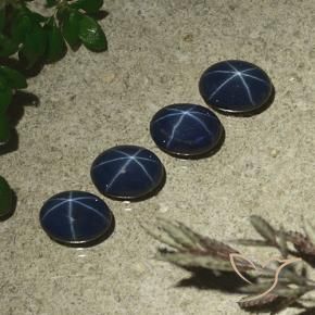 4.35天然星光蓝宝石，椭圆形切割，7×5.1毫米，不透明