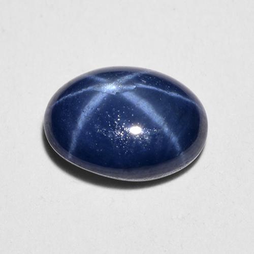 1.28克拉天然星光蓝宝石，椭圆形切割，7×5.2毫米，半透明