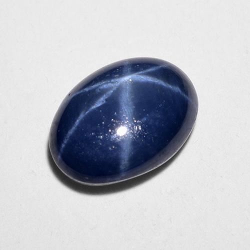 1.28克拉天然星光蓝宝石，椭圆形切割，7×5.2毫米，半透明