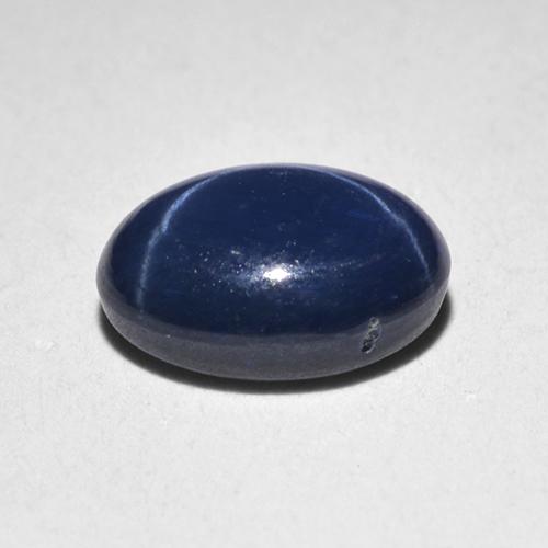 1.28克拉天然星光蓝宝石，椭圆形切割，7×5.2毫米，半透明