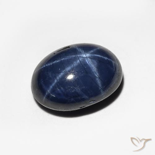 1.51ct 天然 午夜蓝 星光蓝宝石, 椭圆形, 不透明