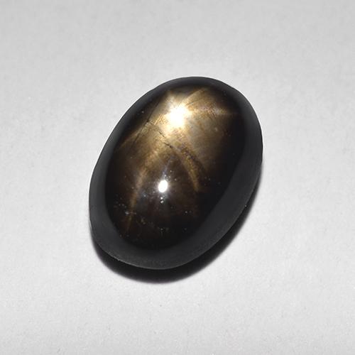 1.87克拉天然黑色星光蓝宝石，椭圆形切割，7.7×5.4毫米，不透明