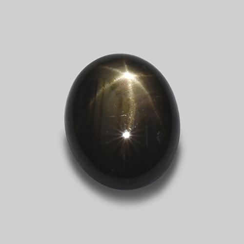 1.62克拉天然黑色星光蓝宝石，椭圆形切割，7.7×5.8毫米，不透明