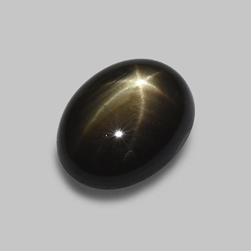 1.62克拉天然黑色星光蓝宝石，椭圆形切割，7.7×5.8毫米，不透明