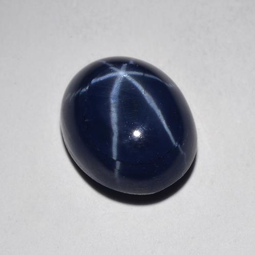 4.76克拉天然星光蓝宝石，椭圆形切割，9.9×8毫米，不透明