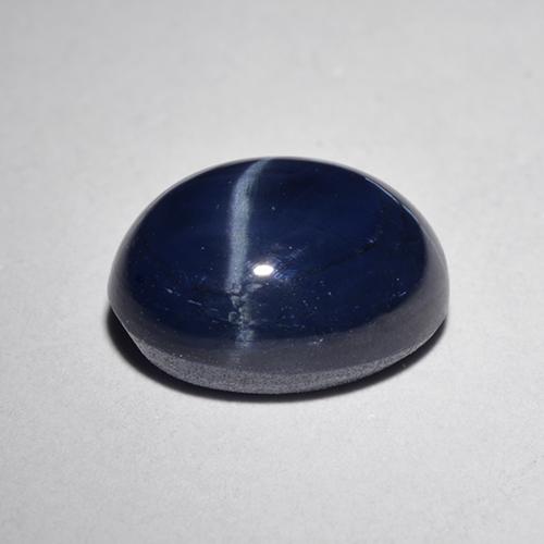 4.76克拉天然星光蓝宝石，椭圆形切割，9.9×8毫米，不透明