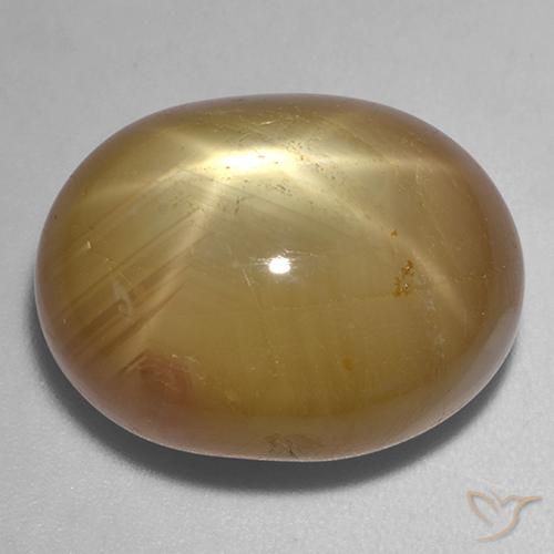 36.42ct 天然 橙金 星光蓝宝石, 椭圆形, 不透明