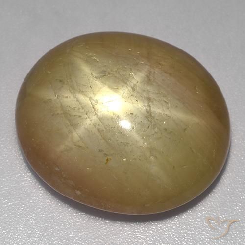 32.87ct 天然 橙金 星光蓝宝石, 椭圆形, 不透明