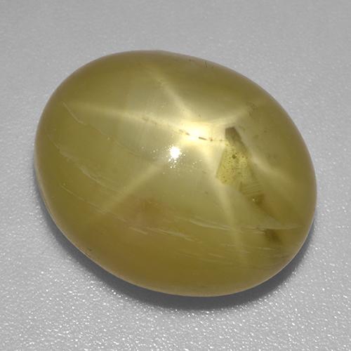 18.61克拉天然金色星光蓝宝石，椭圆形切割，16.2×13.5毫米，不透明
