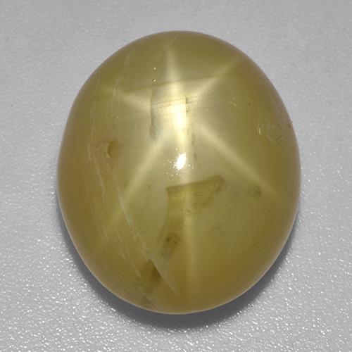 18.61克拉天然金色星光蓝宝石，椭圆形切割，16.2×13.5毫米，不透明