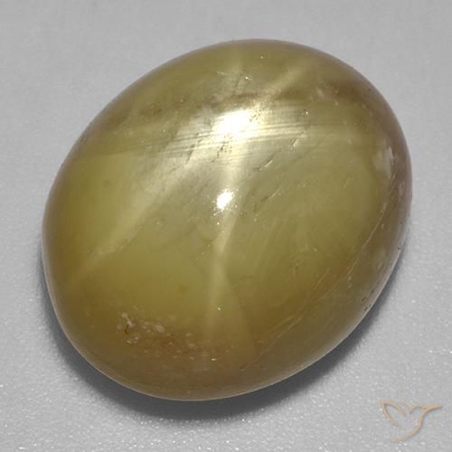 22.44ct 天然 金黄色 星光蓝宝石, 椭圆形, 不透明