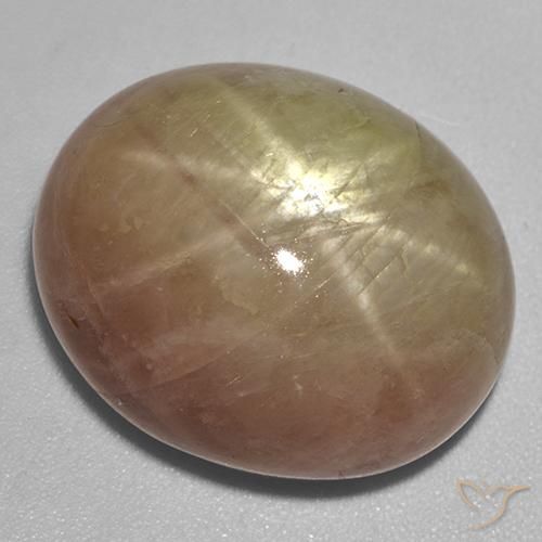 29.51ct 天然 橙金 星光蓝宝石, 椭圆形, 不透明