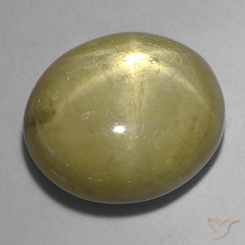 30.19ct 天然 金黄色 星光蓝宝石, 椭圆形, 不透明