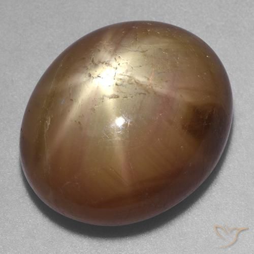 22.20ct 天然 橙金 星光蓝宝石, 椭圆形, 不透明