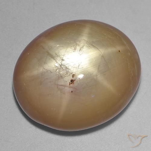36.43ct 天然 橙金 星光蓝宝石, 椭圆形, 不透明