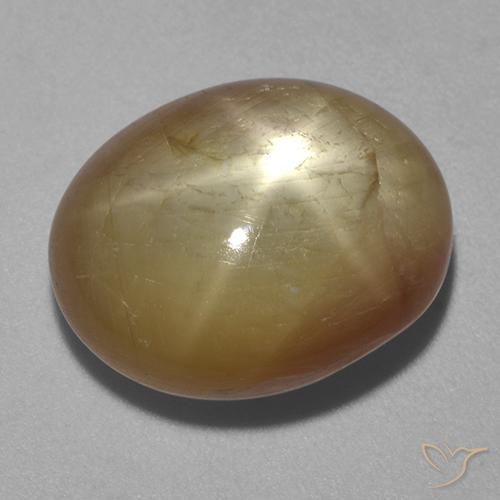 16.13ct 天然 橙金 星光蓝宝石, 椭圆形, 不透明