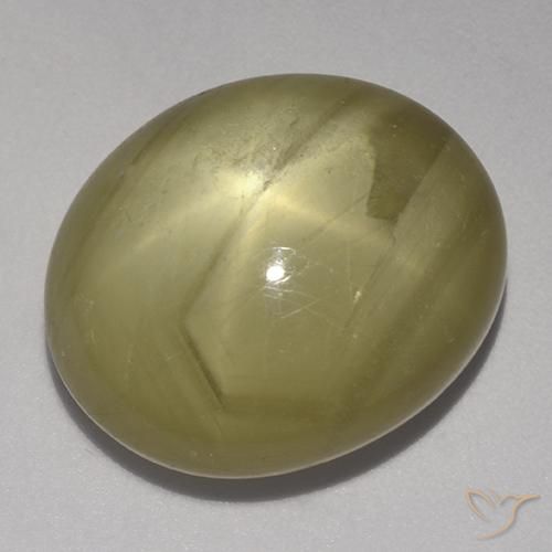 32.58ct 天然 中黄色 星光蓝宝石, 椭圆形, 不透明