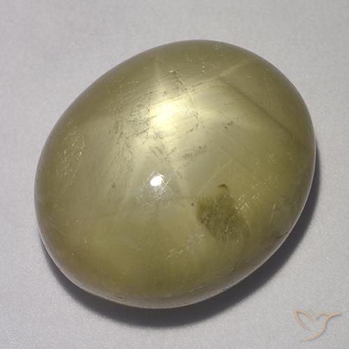 37.26ct 天然 中性黄 星光蓝宝石, 椭圆形, 不透明