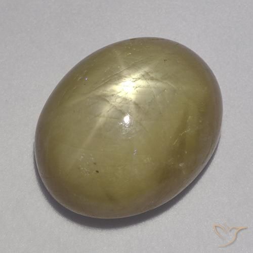 16.71ct 天然 金黄色 星光蓝宝石, 椭圆形, 不透明