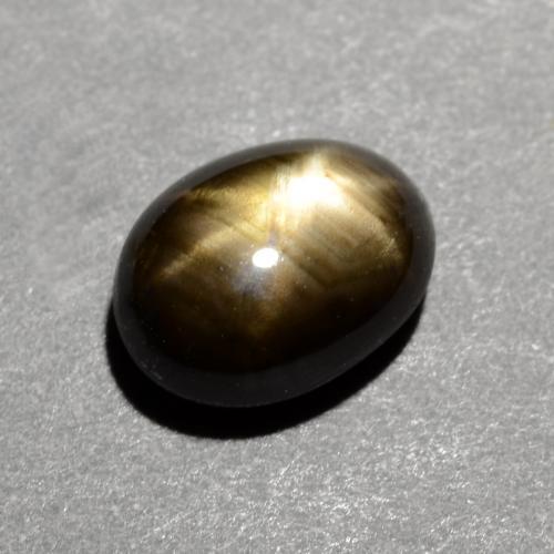 1.16克拉天然黑色星光蓝宝石，椭圆形切割，6.8×5.1毫米，不透明