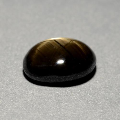 1.16克拉天然黑色星光蓝宝石，椭圆形切割，6.8×5.1毫米，不透明