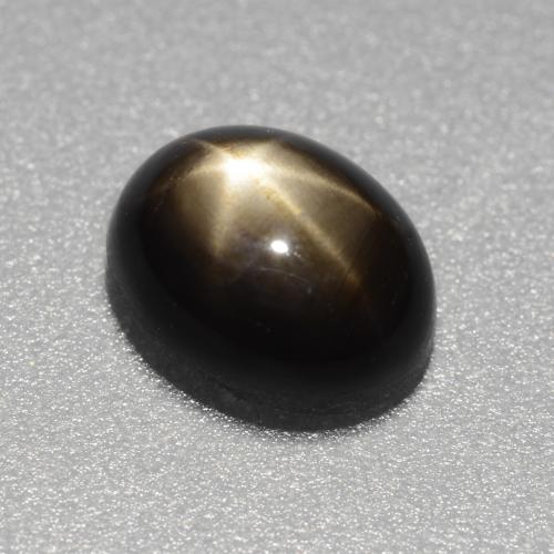 1.49克拉天然黑色星光蓝宝石，椭圆形切割，7×5.5毫米，不透明