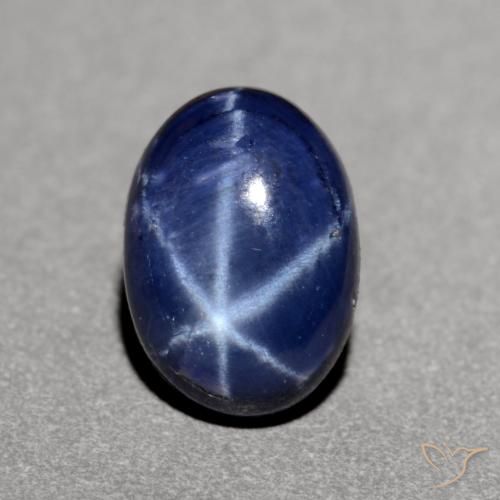 1.23ct 天然 深蓝色 星光蓝宝石, 椭圆形, 不透明