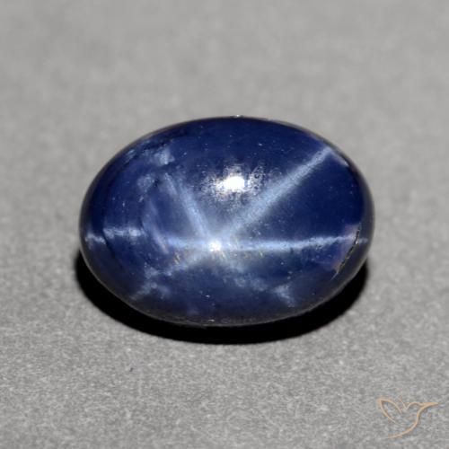1.23克拉天然星光蓝宝石，椭圆形，不透明