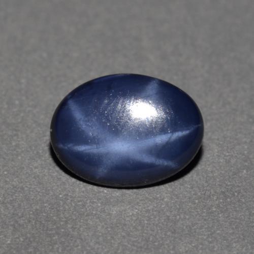0.90克拉天然星光蓝宝石，椭圆形切割，7×5.2毫米，不透明