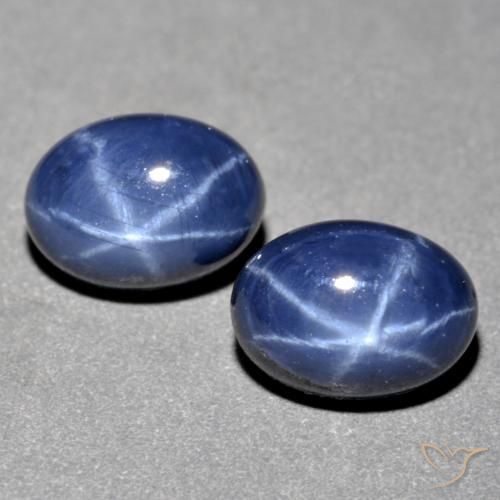 3.33天然星光蓝宝石，椭圆形切割，7.2×5.2毫米，不透明