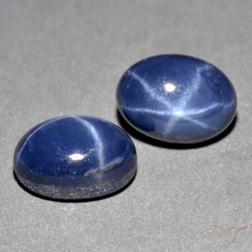 3.33天然星光蓝宝石，椭圆形切割，7.2×5.2毫米，不透明