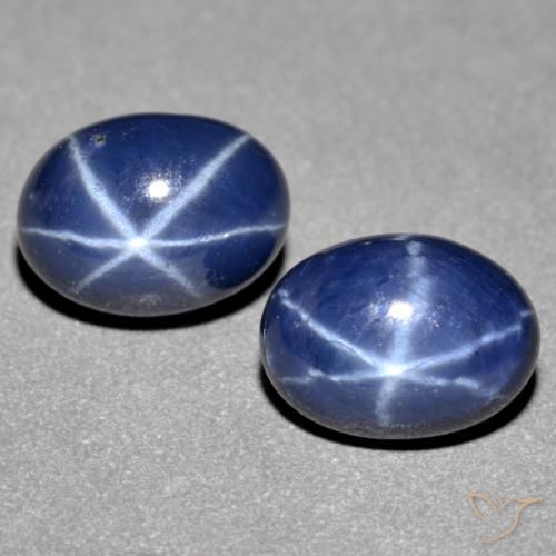 2.93天然星光蓝宝石，椭圆形切割，7×5.2毫米，不透明