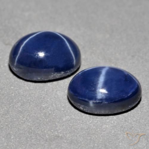 2.93天然星光蓝宝石，椭圆形切割，7×5.2毫米，不透明