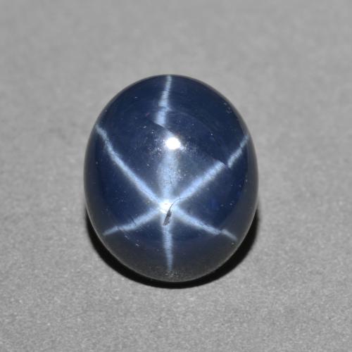 2.87克拉天然星光蓝宝石，椭圆形切割，9×7.5毫米，不透明