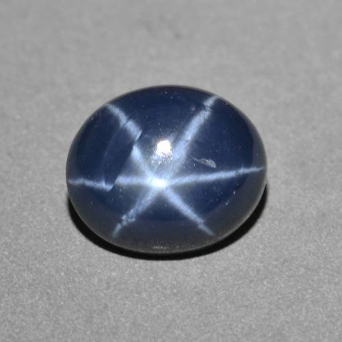2.87克拉天然星光蓝宝石，椭圆形切割，9×7.5毫米，不透明