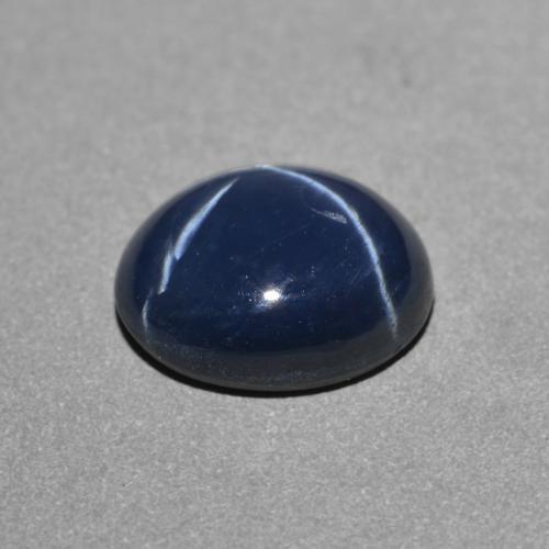 2.87克拉天然星光蓝宝石，椭圆形切割，9×7.5毫米，不透明