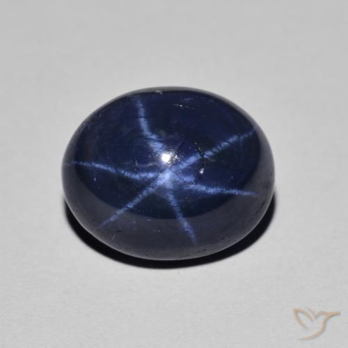 4.40ct 天然 海军蓝 星光蓝宝石, 椭圆形, 不透明