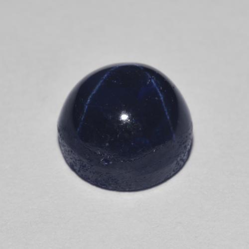 3.02克拉天然星光蓝宝石，圆形切割，7.36毫米，不透明