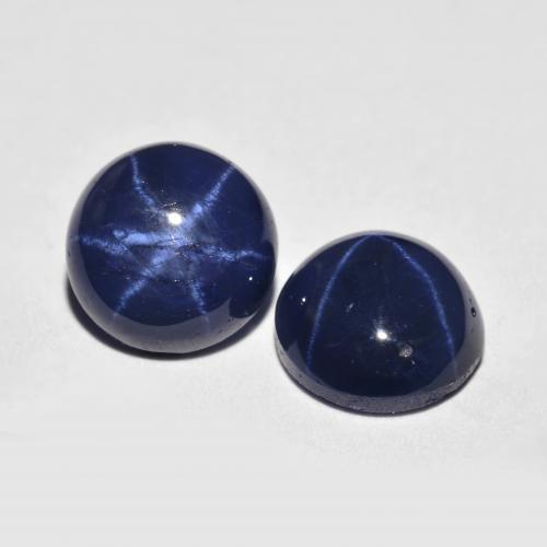 3.68天然星光蓝宝石，圆形切割，7.12毫米，不透明