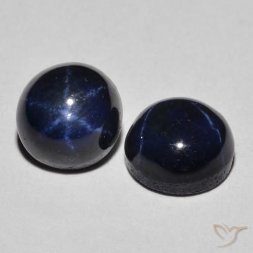 3.09克拉天然星光蓝宝石，圆形的，不透明